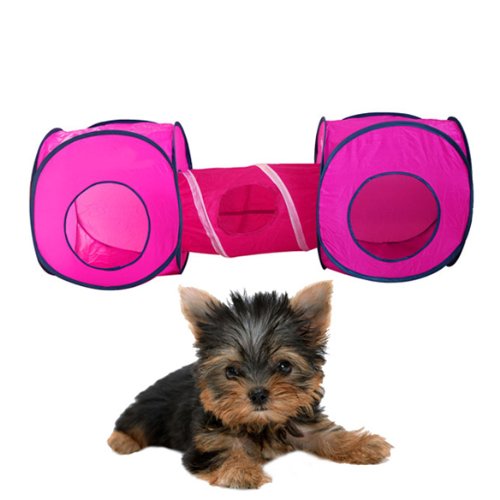  Fashionable Foldable Pop Up Pet Play Cube and Tunnel. Perfect for Dogs and Cats