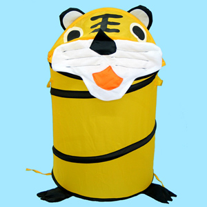 Spiral Pop Up Cartoon Tiger Storage Bin for Sundries, Clothes and Toy