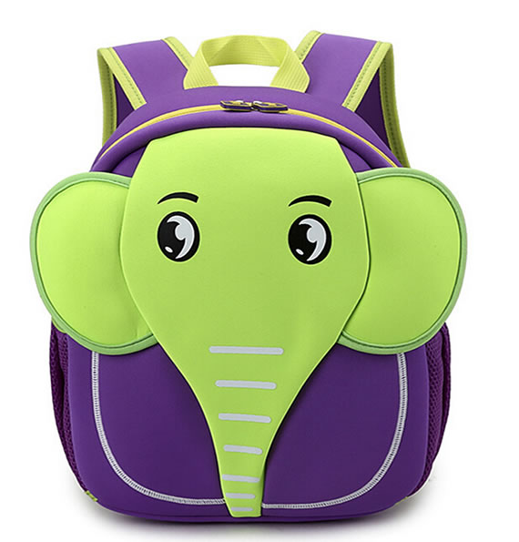 Student Bag with Cartoon Elephant Design