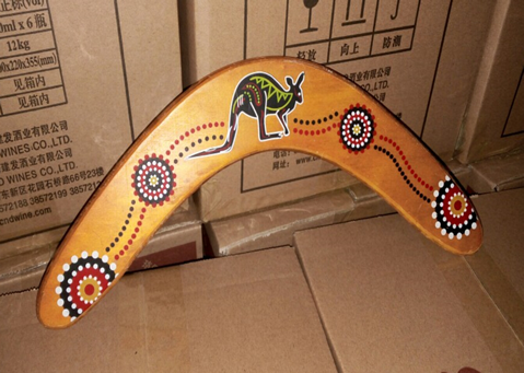 Colourful Promotional wood boomerang