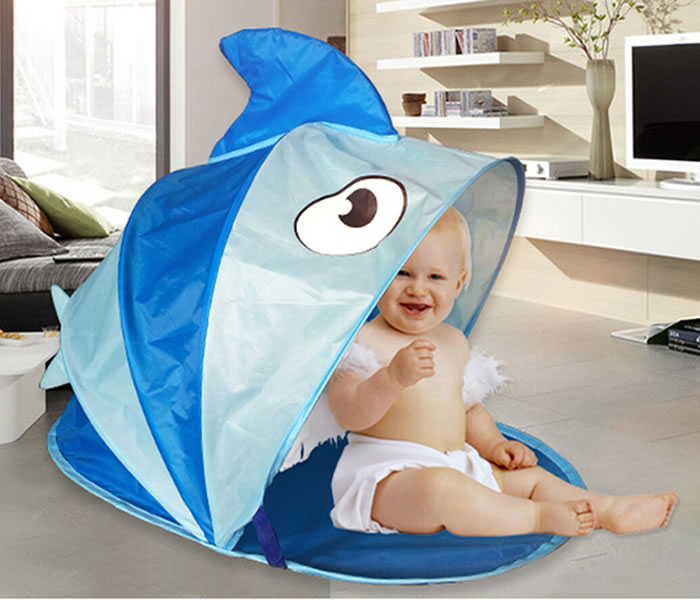 Cartoon Fish Design Folding Pop Up Baby Kids Children Beach Tent 