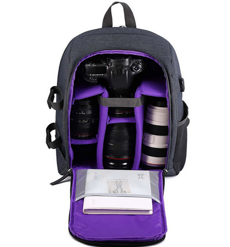 Wholesale Custom Black Nylon Camera Bag Camera Backpack